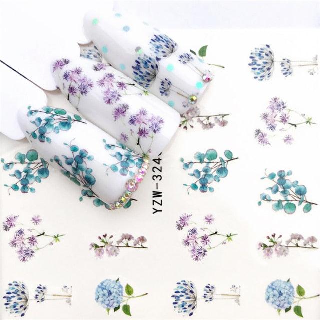 Autocollants d'art des ongles d'hiver - Designs d'élan et de loup