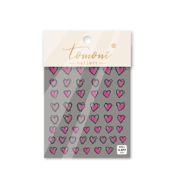 Pegatinas de Uñas Bubble Cute Corazones Negros y Rojos