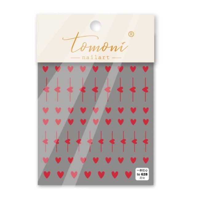 Pegatinas de Uñas Bubble Cute Corazones Negros y Rojos