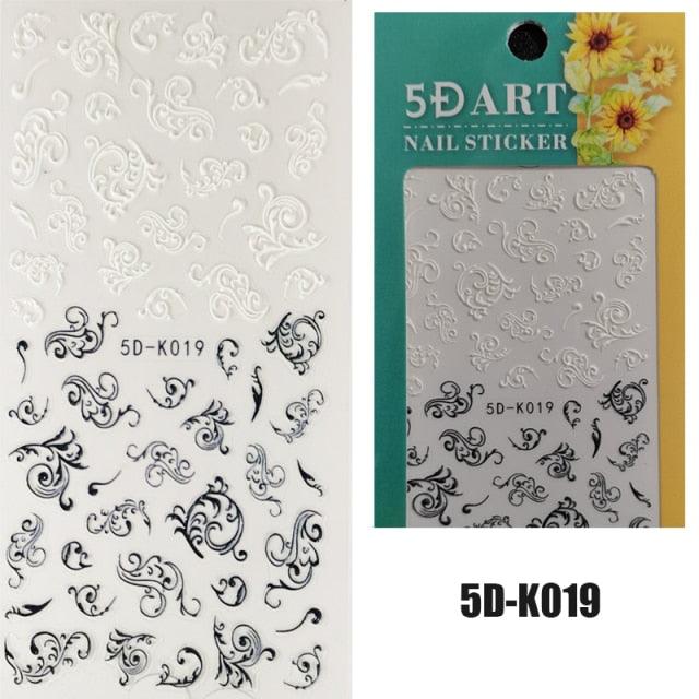 Calcomanías de Uñas 5D de Suéter de Punto de Invierno - Diseños Elegantes