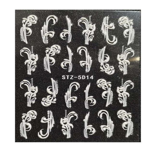 Calcomanías de Uñas 5D de Suéter de Punto de Invierno - Diseños Elegantes