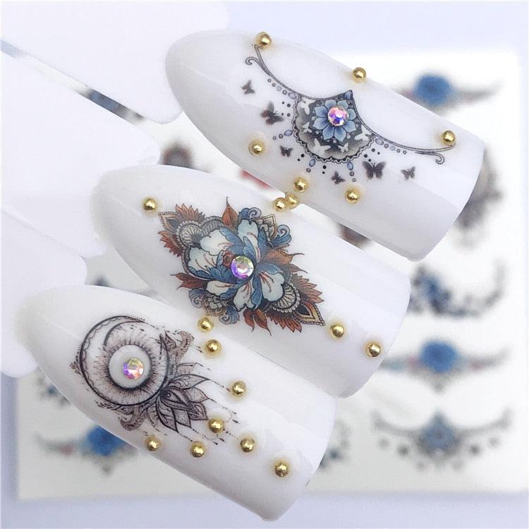 3D Heart & Star Nail Art Stickers - Glittery Adhesive Decorations for Stunning Manicures - Korvel