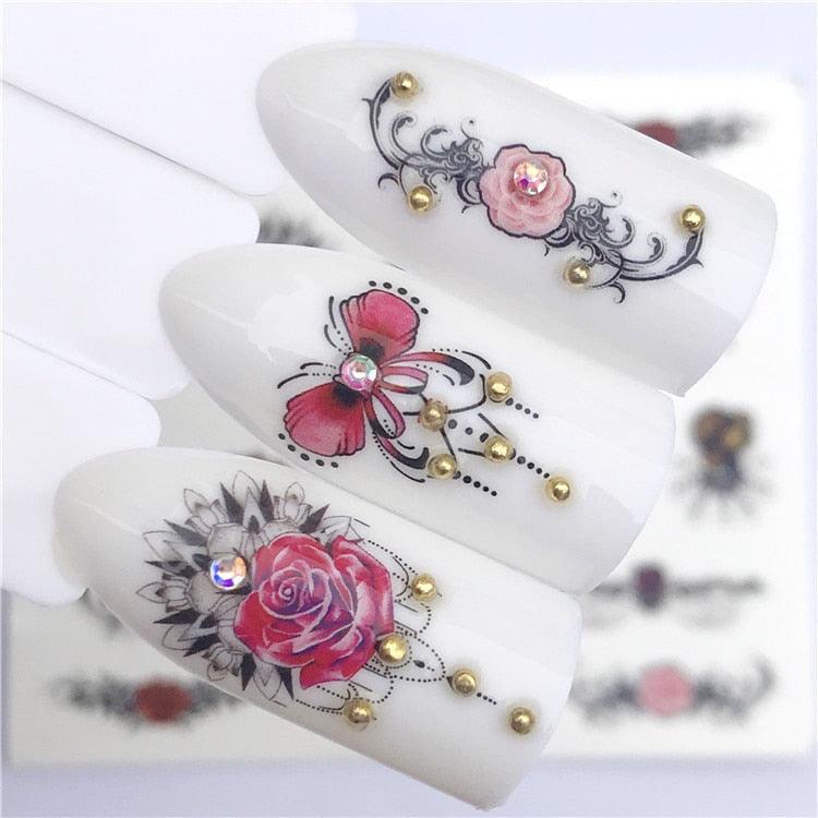 3D Heart & Star Nail Art Stickers - Glittery Adhesive Decorations for Stunning Manicures - Korvel