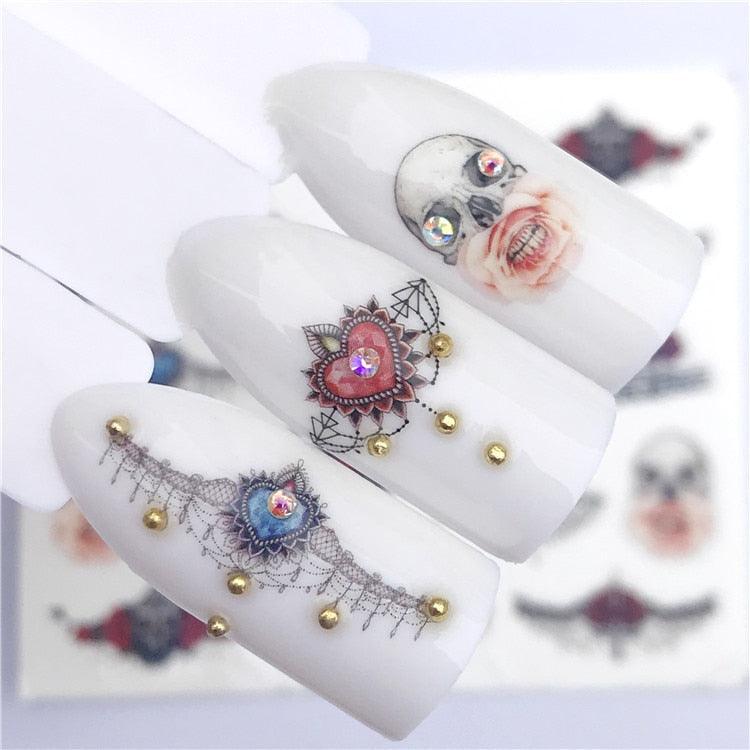 3D Heart & Star Nail Art Stickers - Glittery Adhesive Decorations for Stunning Manicures - Korvel