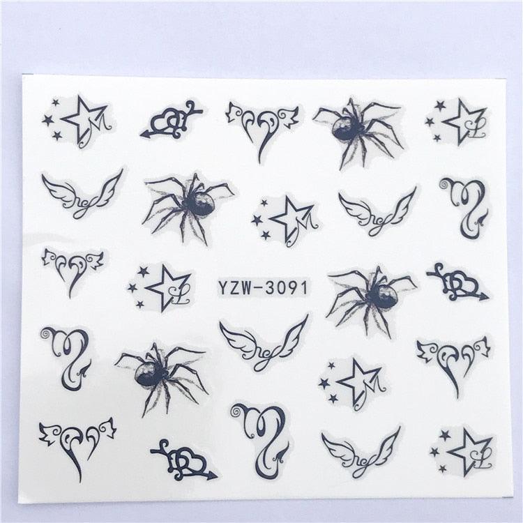 3D Heart & Star Nail Art Stickers - Glittery Adhesive Decorations for Stunning Manicures - Korvel