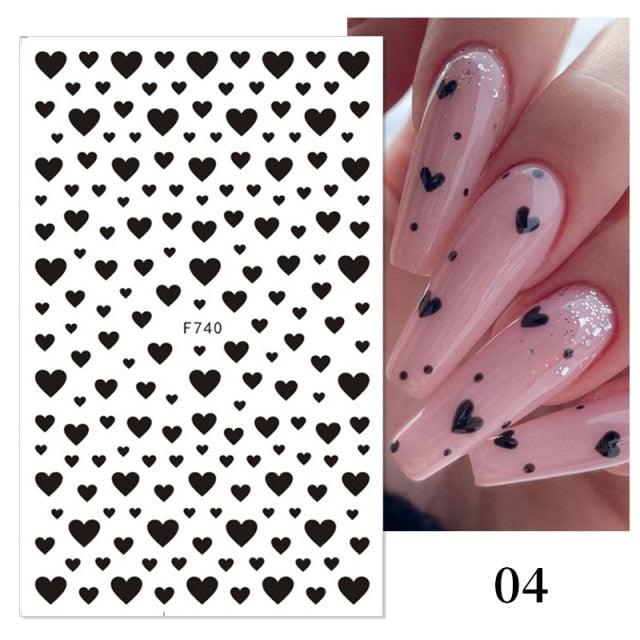 Rose Gold Star 3D Nail Art Stickers for DIY Manicures