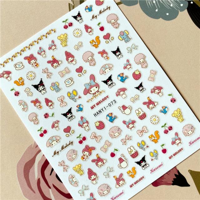 Cute Rabbit & Cat 3D Nail Art Stickers - Self-Adhesive Decals