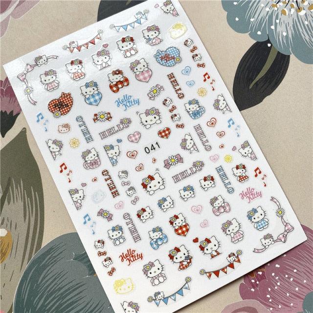 Cute Rabbit & Cat 3D Nail Art Stickers - Self-Adhesive Decals