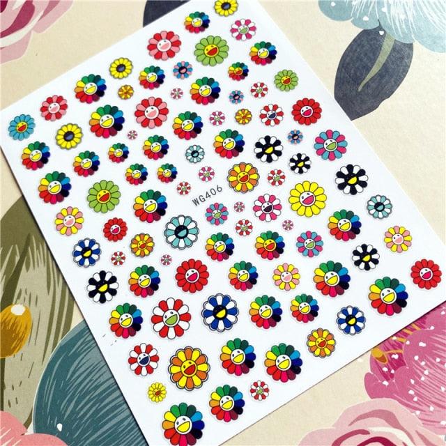 Cute Rabbit & Cat 3D Nail Art Stickers - Self-Adhesive Decals