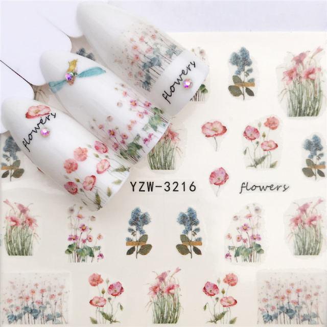 Diseños de Animales Florales Calcomanías de Uñas de Transferencia de Agua