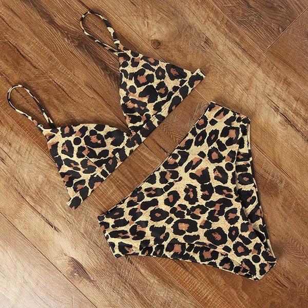 Conjunto de Bikini Elegante de Cintura Alta para Mujeres