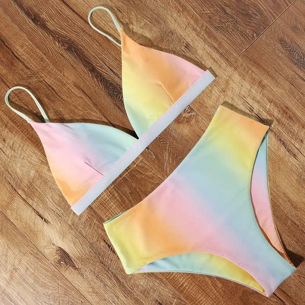 Conjunto de Bikini Elegante de Cintura Alta para Mujeres
