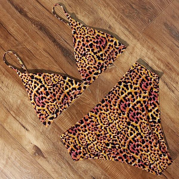 Conjunto de Bikini Elegante de Cintura Alta para Mujeres