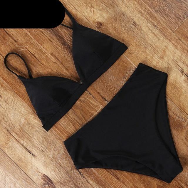Conjunto de Bikini Elegante de Cintura Alta para Mujeres