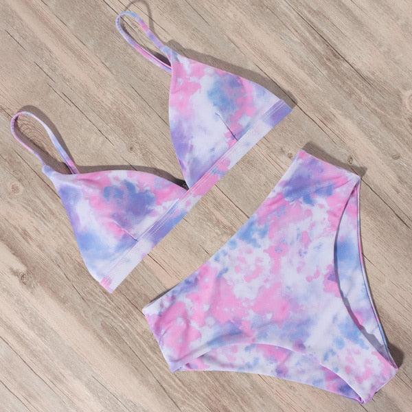 Conjunto de Bikini Elegante de Cintura Alta para Mujeres