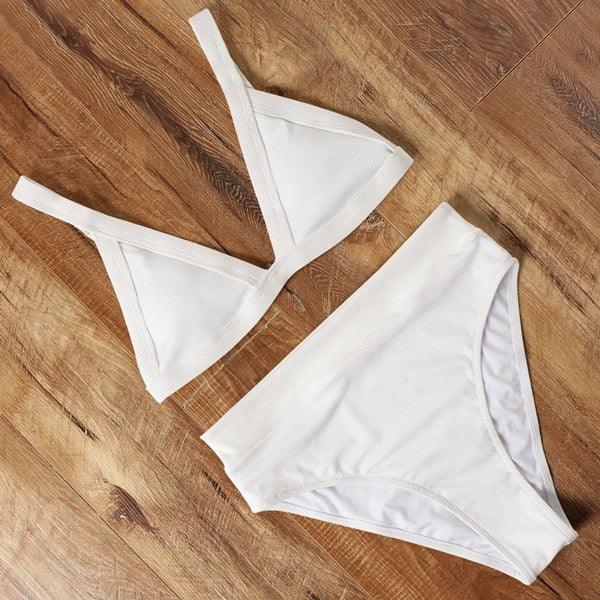 Conjunto de Bikini Elegante de Cintura Alta para Mujeres