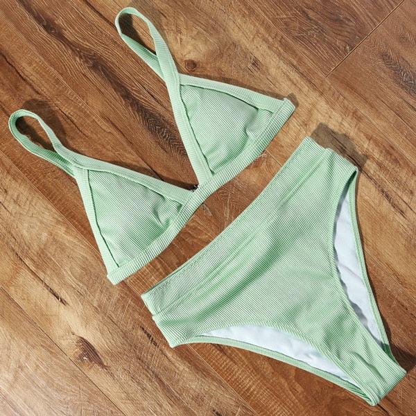 Conjunto de Bikini Elegante de Cintura Alta para Mujeres