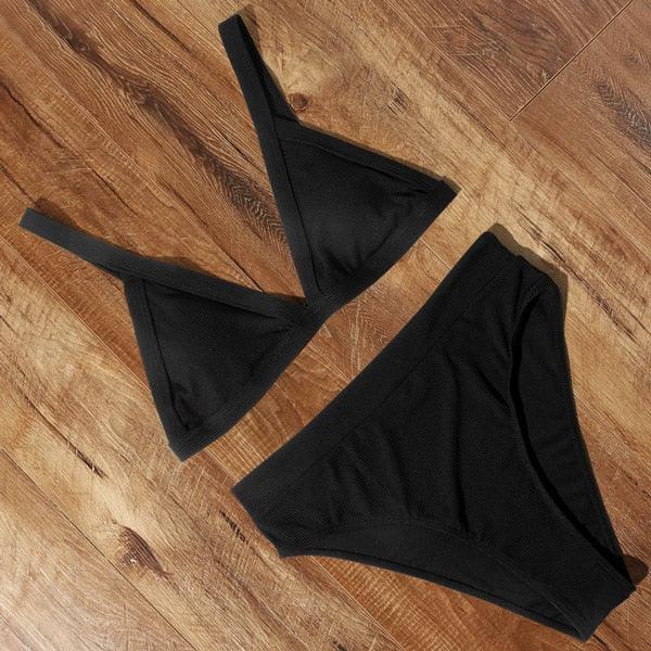 Conjunto de Bikini Elegante de Cintura Alta para Mujeres
