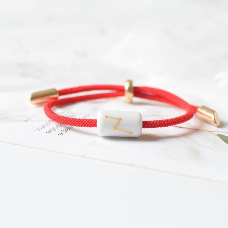 Bracelet de charme des 12 signes du zodiaque - Bijoux en corde faits à la main ajustables