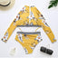 Conjunto de Bikini de Manga Larga con Estampado de Tigre para Mujeres