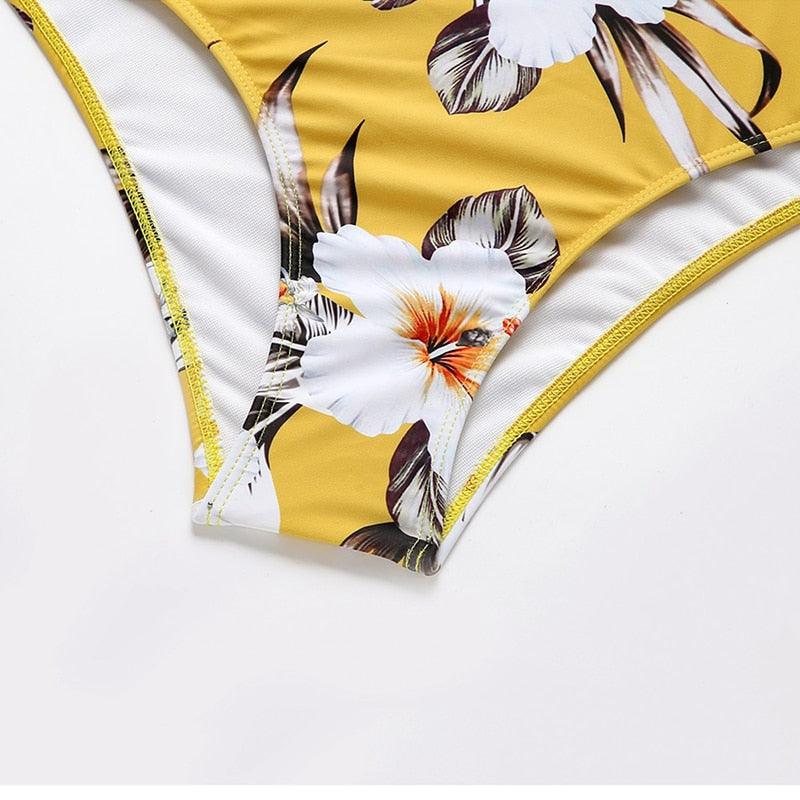 Conjunto de Bikini de Manga Larga con Estampado de Tigre para Mujeres