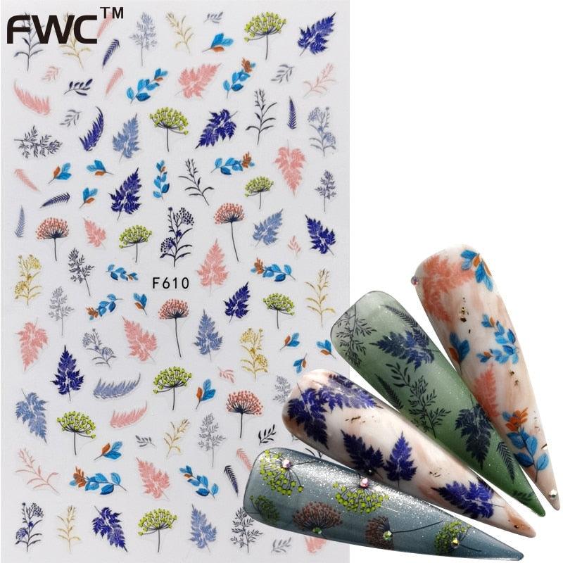 Elegant 3D Black Russia Letter Nail Art Stickers with Flamingo Design - Self-Adhesive Decals for Stunning Manicures - Korvel