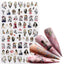 Elegant 3D Black Russia Letter Nail Art Stickers with Flamingo Design - Self-Adhesive Decals for Stunning Manicures - Korvel