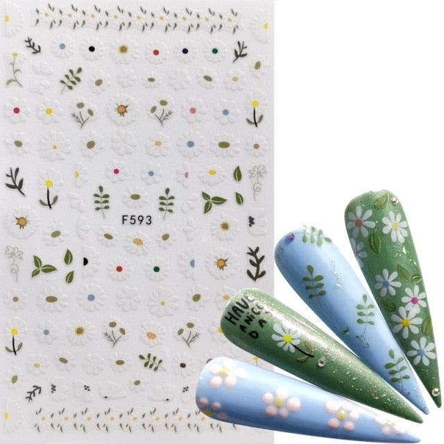 Elegant 3D Black Russia Letter Nail Art Stickers with Flamingo Design - Self-Adhesive Decals for Stunning Manicures - Korvel