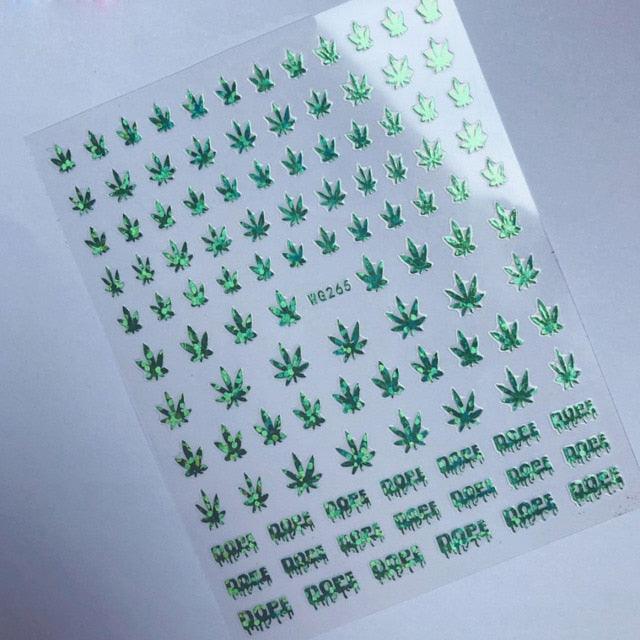 Mixed Acrylic Nail Art Stickers - Unique Leaf Designs