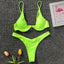 Ensemble de bikini sous-vêtement V-bar néon pour femmes