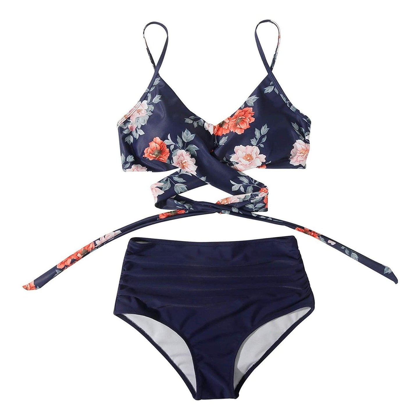 Modern Floral High Waist Bikini Set for Women