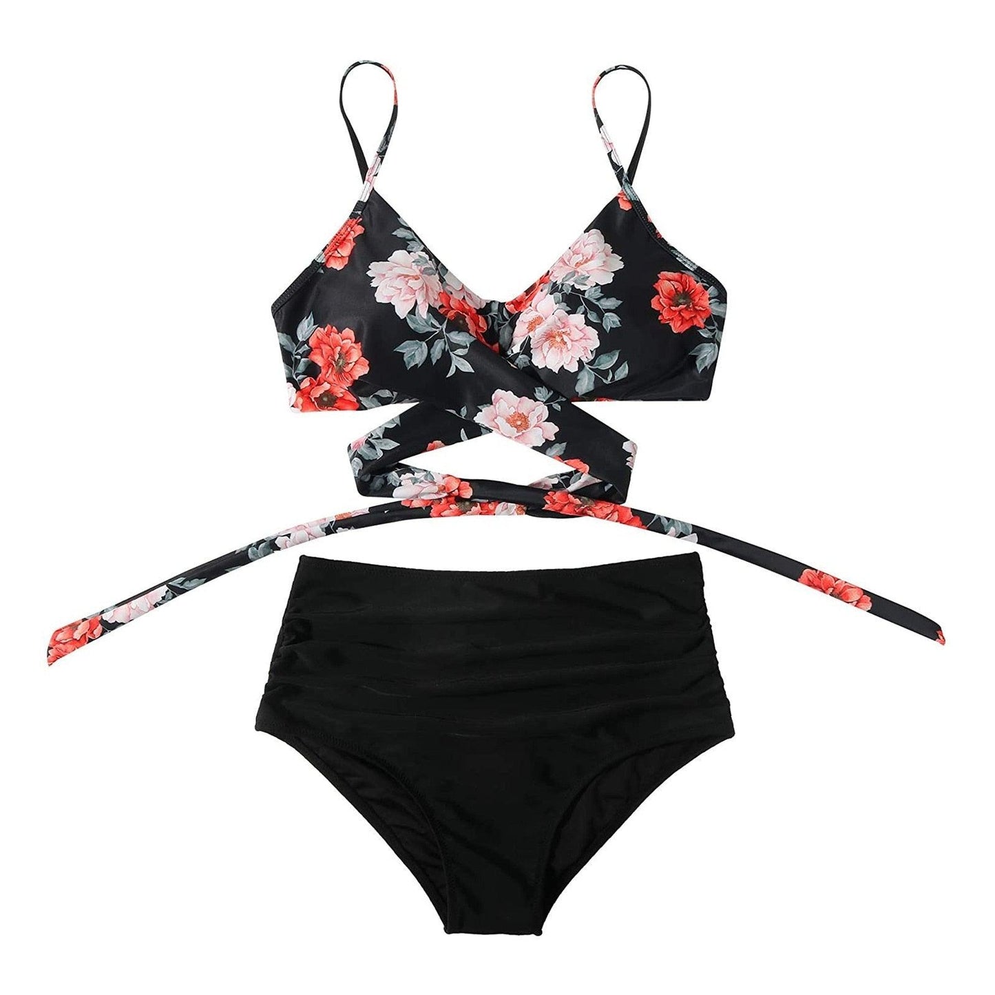 Modern Floral High Waist Bikini Set for Women