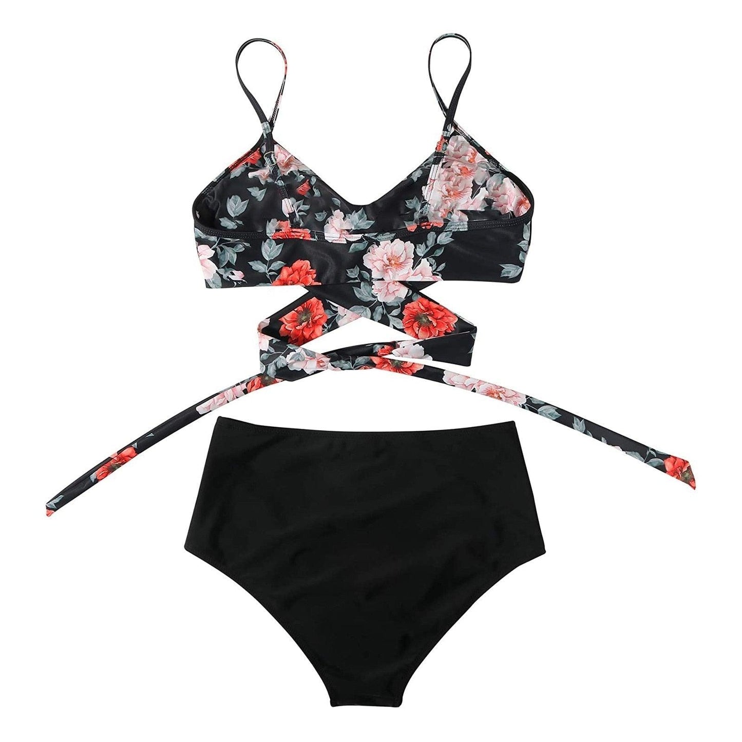 Modern Floral High Waist Bikini Set for Women