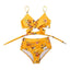 Modern Floral High Waist Bikini Set for Women