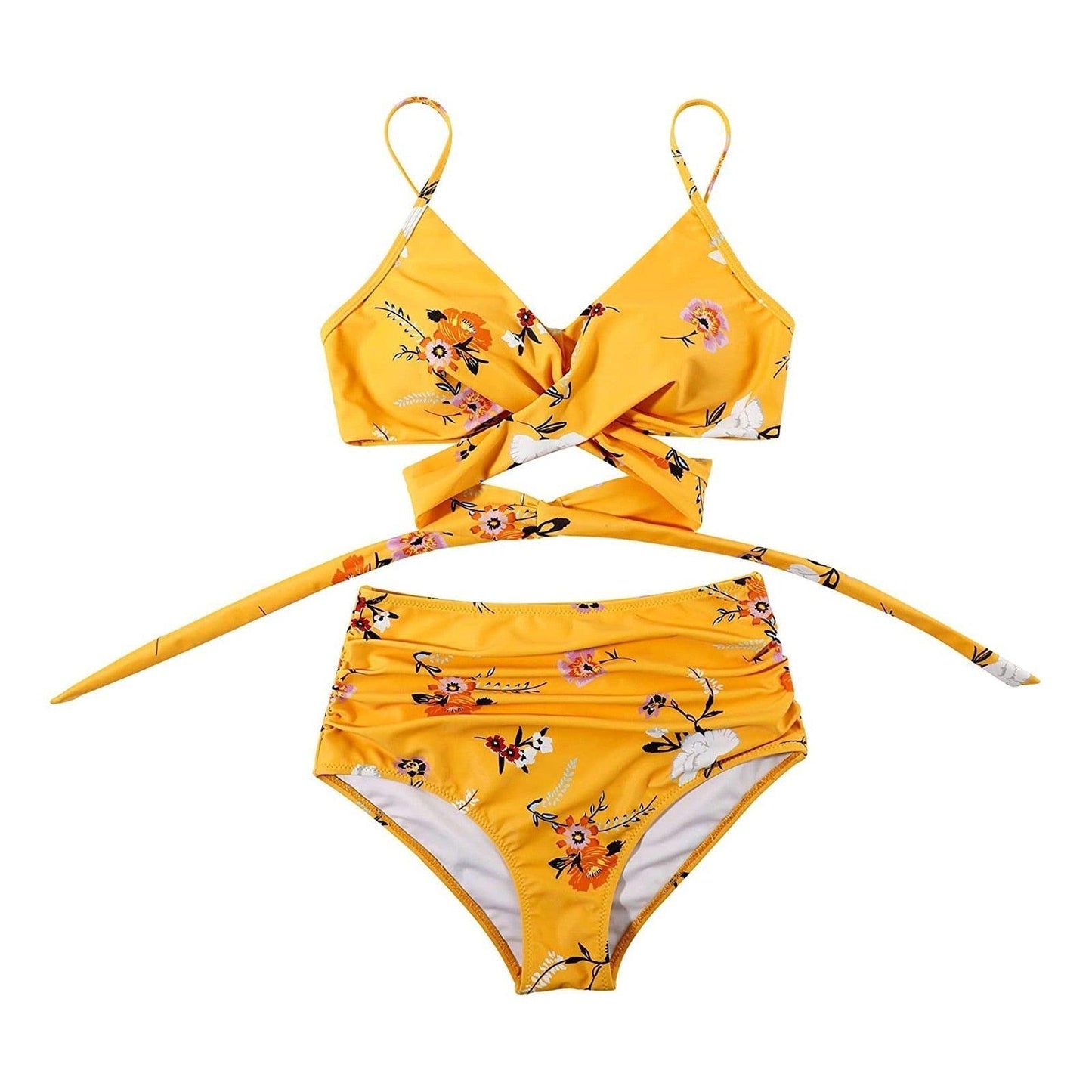 Modern Floral High Waist Bikini Set for Women