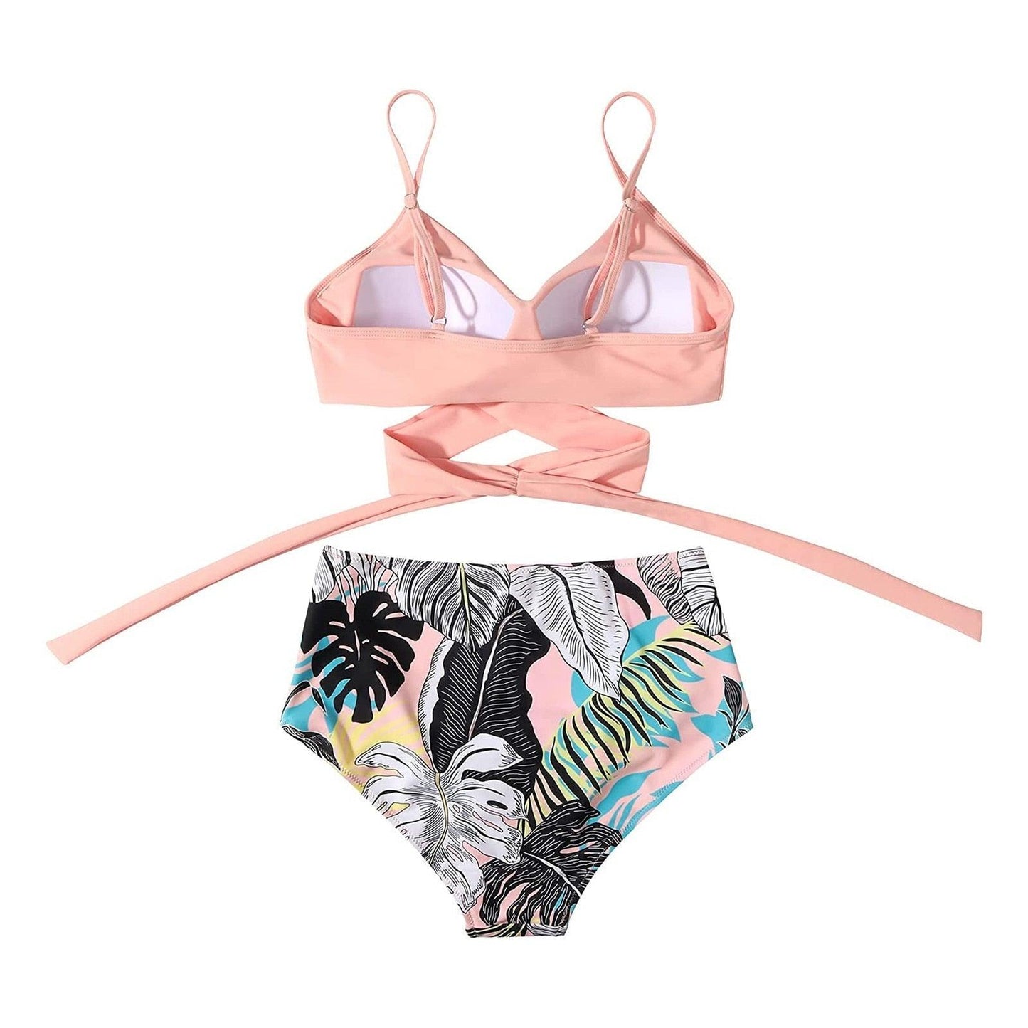 Modern Floral High Waist Bikini Set for Women