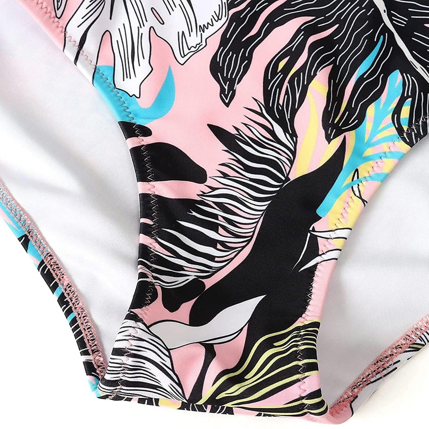 Modern Floral High Waist Bikini Set for Women
