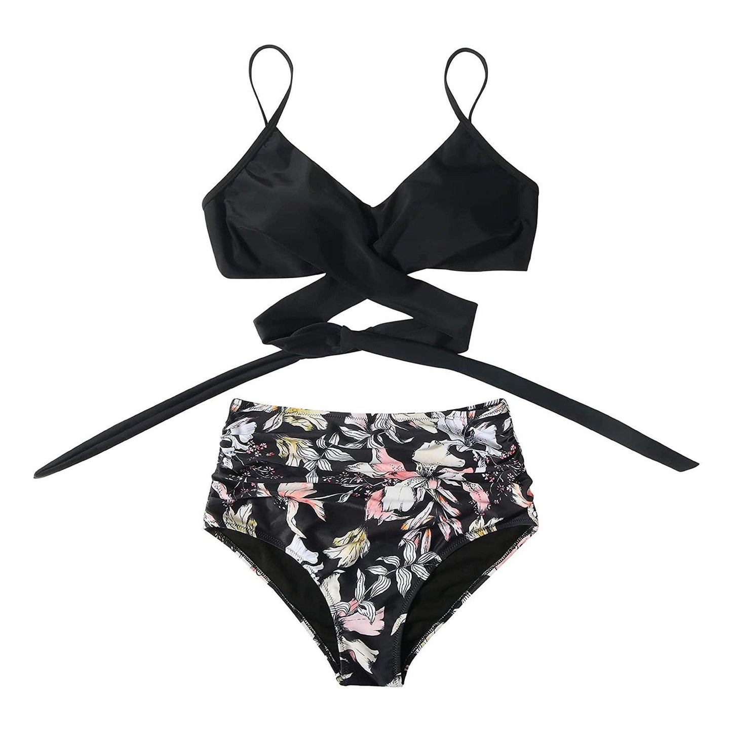Modern Floral High Waist Bikini Set for Women