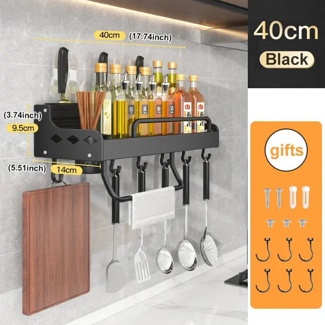 Wall-Mounted Spice Rack Organizer