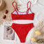 Ensemble de bikini à taille haute en ribbed pour femmes
