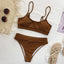 Ensemble de bikini à taille haute en ribbed pour femmes