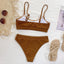 Ensemble de bikini à taille haute en ribbed pour femmes