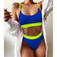 Ensemble de bikini à taille haute en ribbed pour femmes