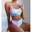 Ensemble de bikini à taille haute en ribbed pour femmes