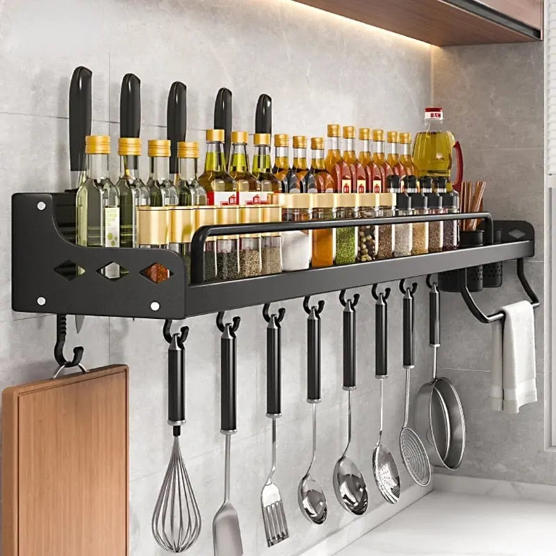 Wall-Mounted Spice Rack Organizer