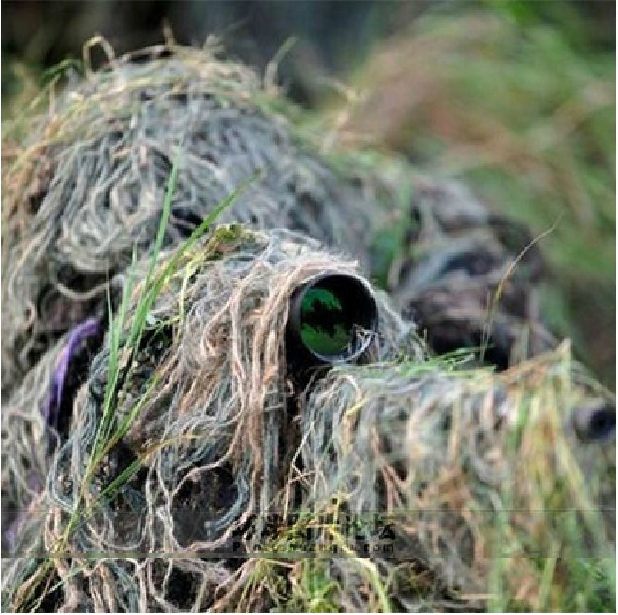 Premium Ghillie Suit for Tactical Outdoor Hunting - 48 Inch Elastic Camo - Korvel