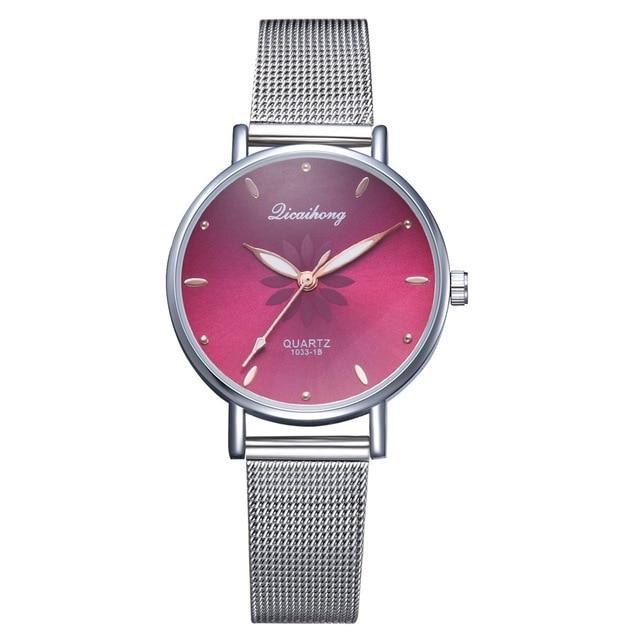 Montre Élégante pour Femme avec Bracelet en Acier Tressé