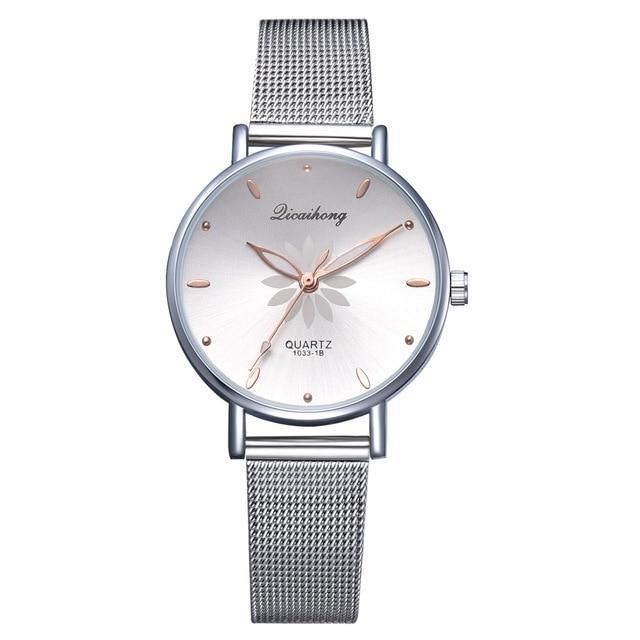Montre Élégante pour Femme avec Bracelet en Acier Tressé