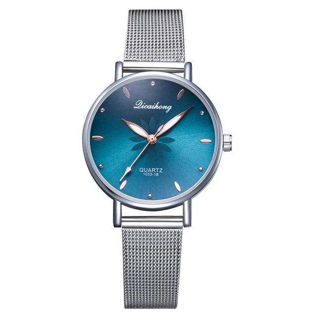 Montre Élégante pour Femme avec Bracelet en Acier Tressé