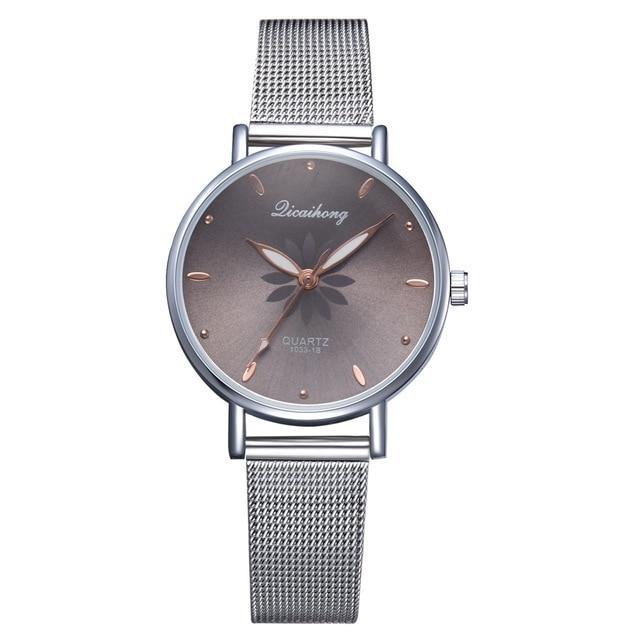 Montre Élégante pour Femme avec Bracelet en Acier Tressé